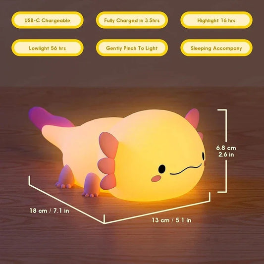Cute Axolotl Night Light Silicone